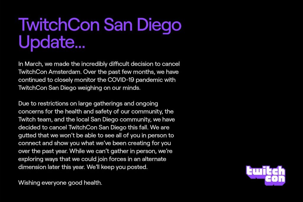 TwitchCon Cancelled