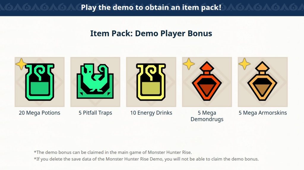 Monster Hunter Rise demo rewards