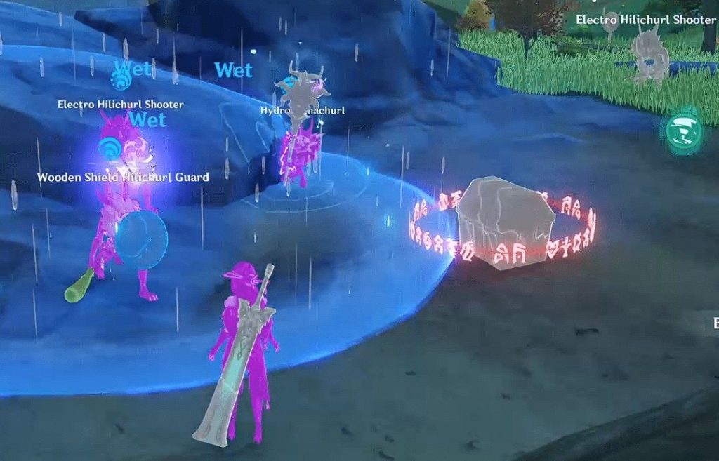 Elemental sight on enemies and objects affected by different elements