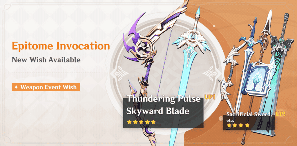 New Epitome Invocation banner featuring 5-star bow - Thundering Pulse