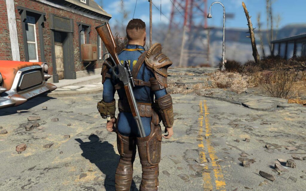 Screenshot of a Fallout 4 gameplay with the CHW mode installed