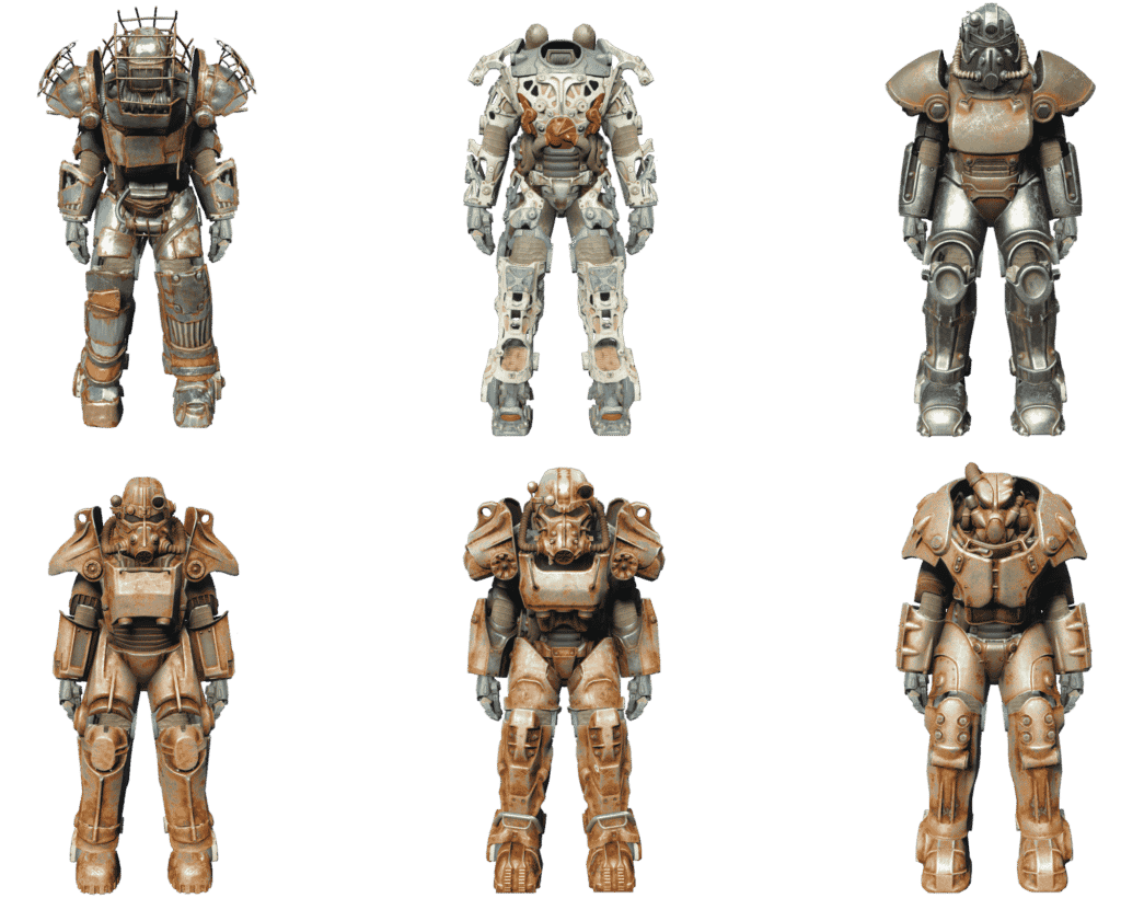 All the power armor types available in fallout 4
