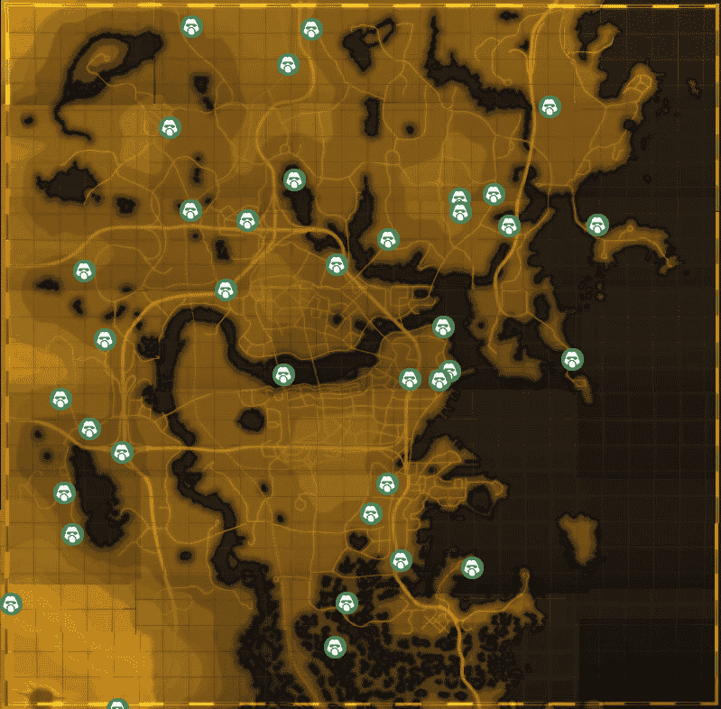 map of power armor location markers in fallout 4