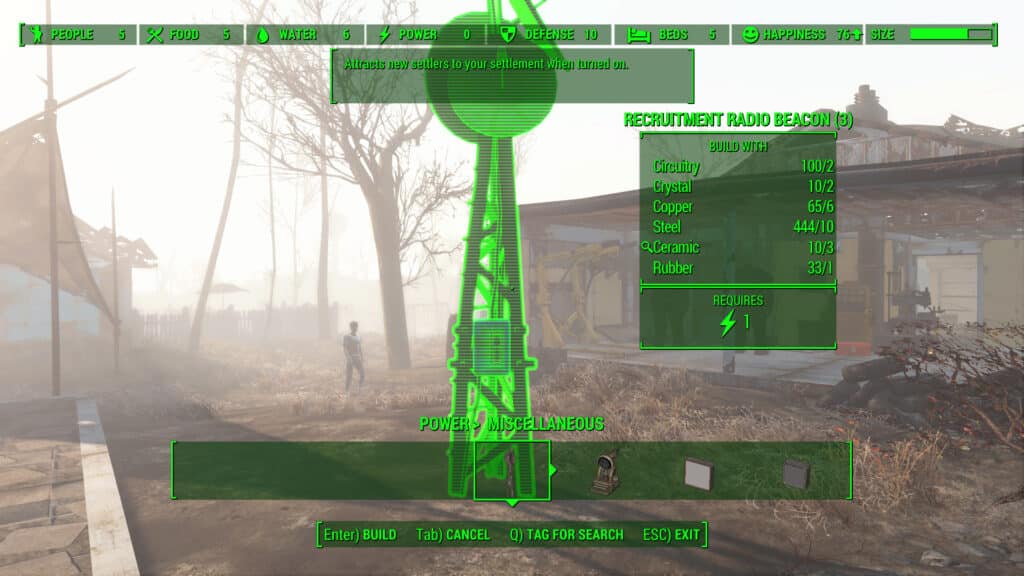 radio beacon that is needed to get more settlers in fallout 4