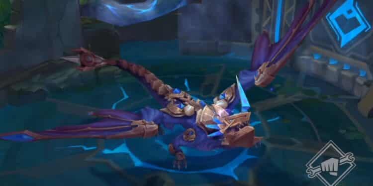 The new Hextech drake in the dragon pit in League of Legends