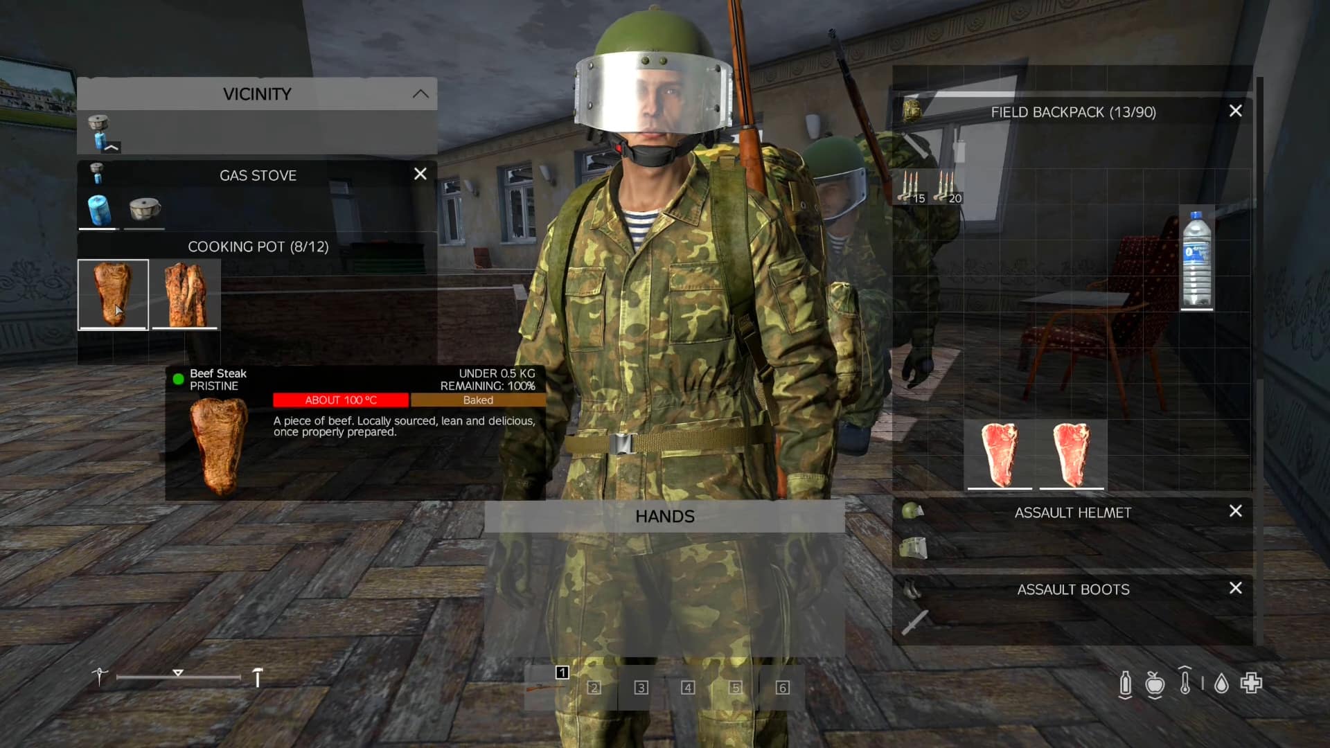 Cooking meat in DayZ ui