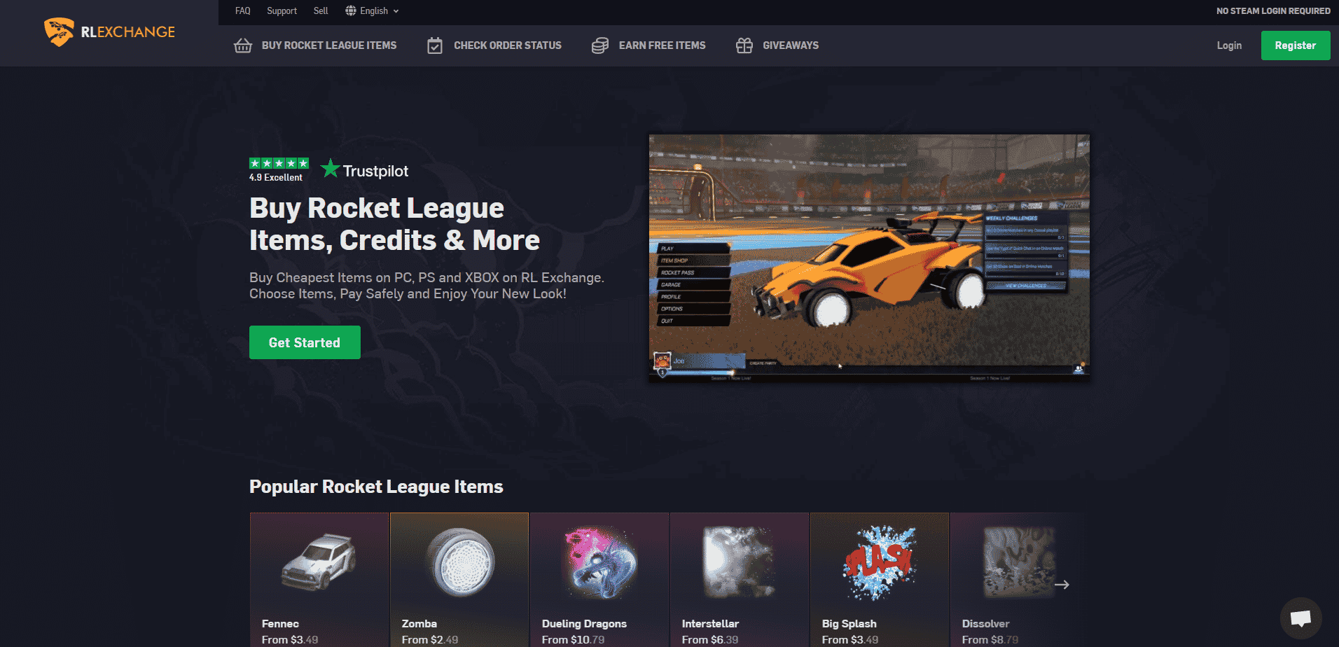 rl.exhange website for trading Rocket League items