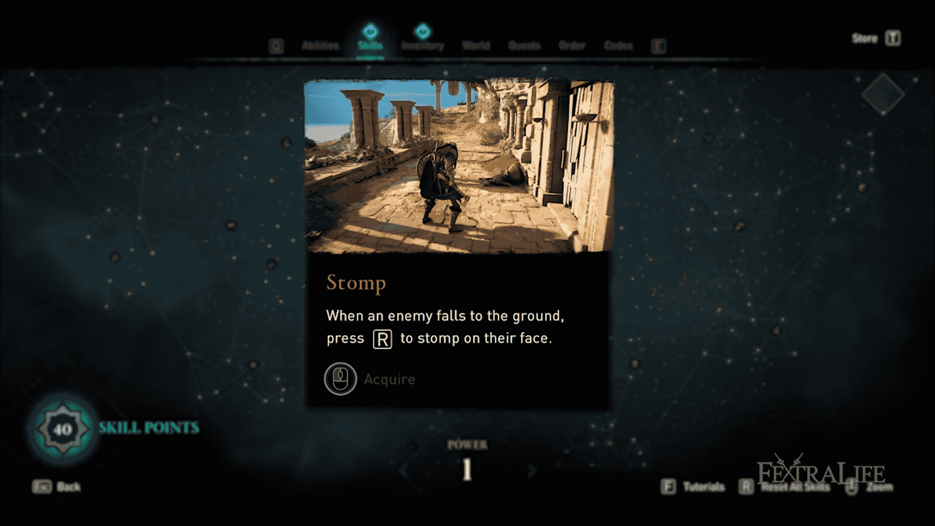 screenshot of Stomp skill in Assassins Creed Valhalla menu