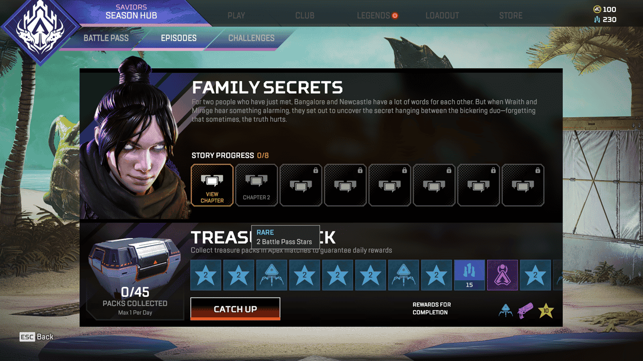 Apex Legends treasure pack rewards