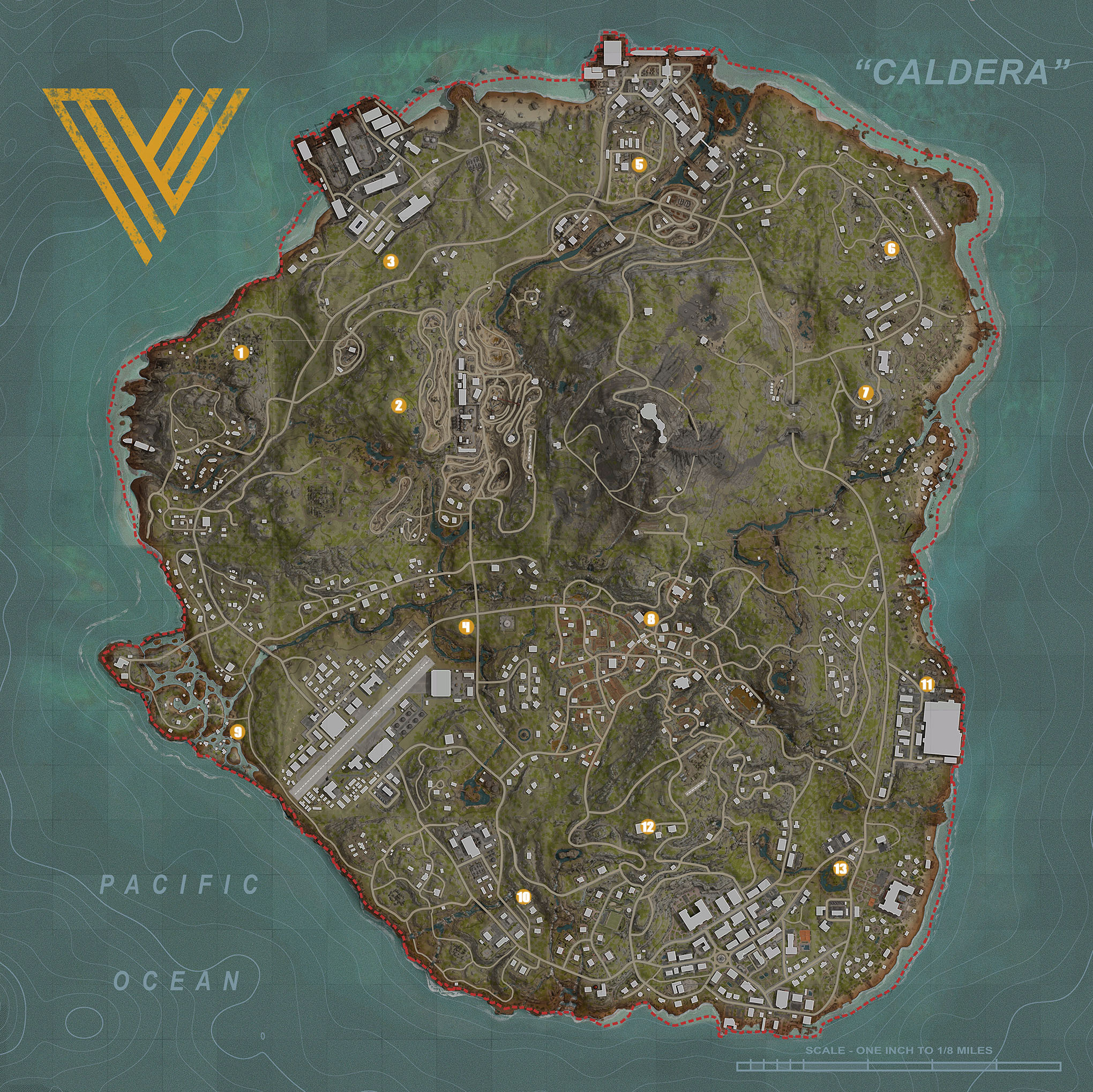 Map of all the bunker locations in Warzone