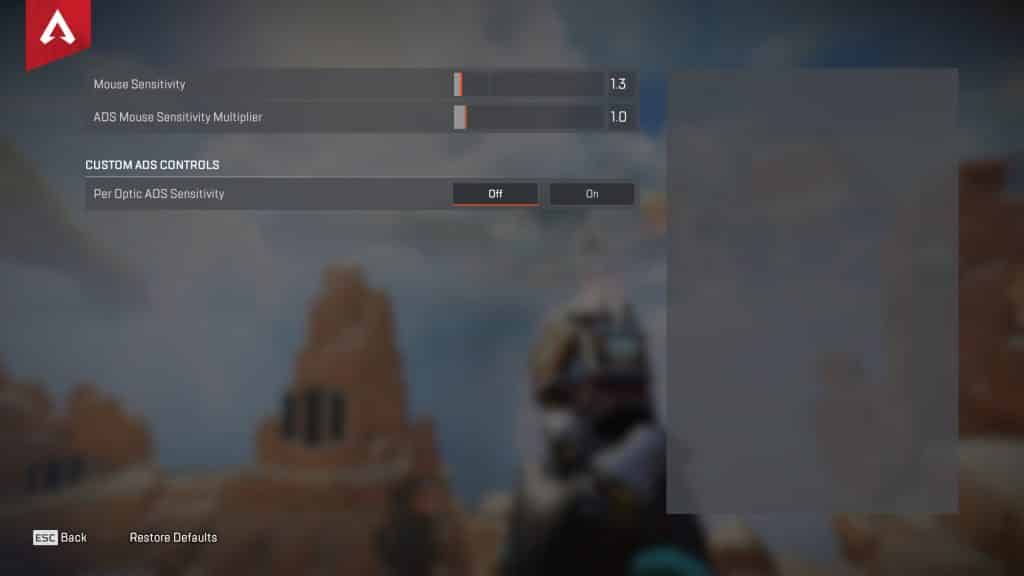 Apex Legends recommended PC controller settings