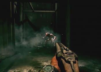 Image from the canceled Doom 4 game showing an imp in the sewers.