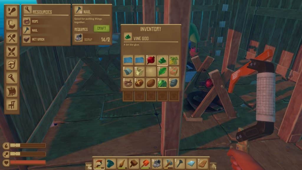 How to get Vine Goo in Raft - Inventory