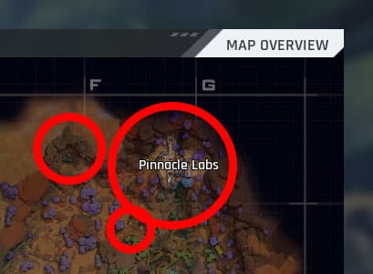 pinnacle labs region veltecite locations circled in red