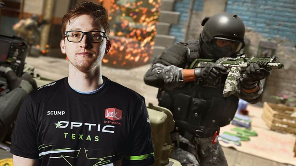 Image of Warzone 2 game characters overlayed with Optic Scump